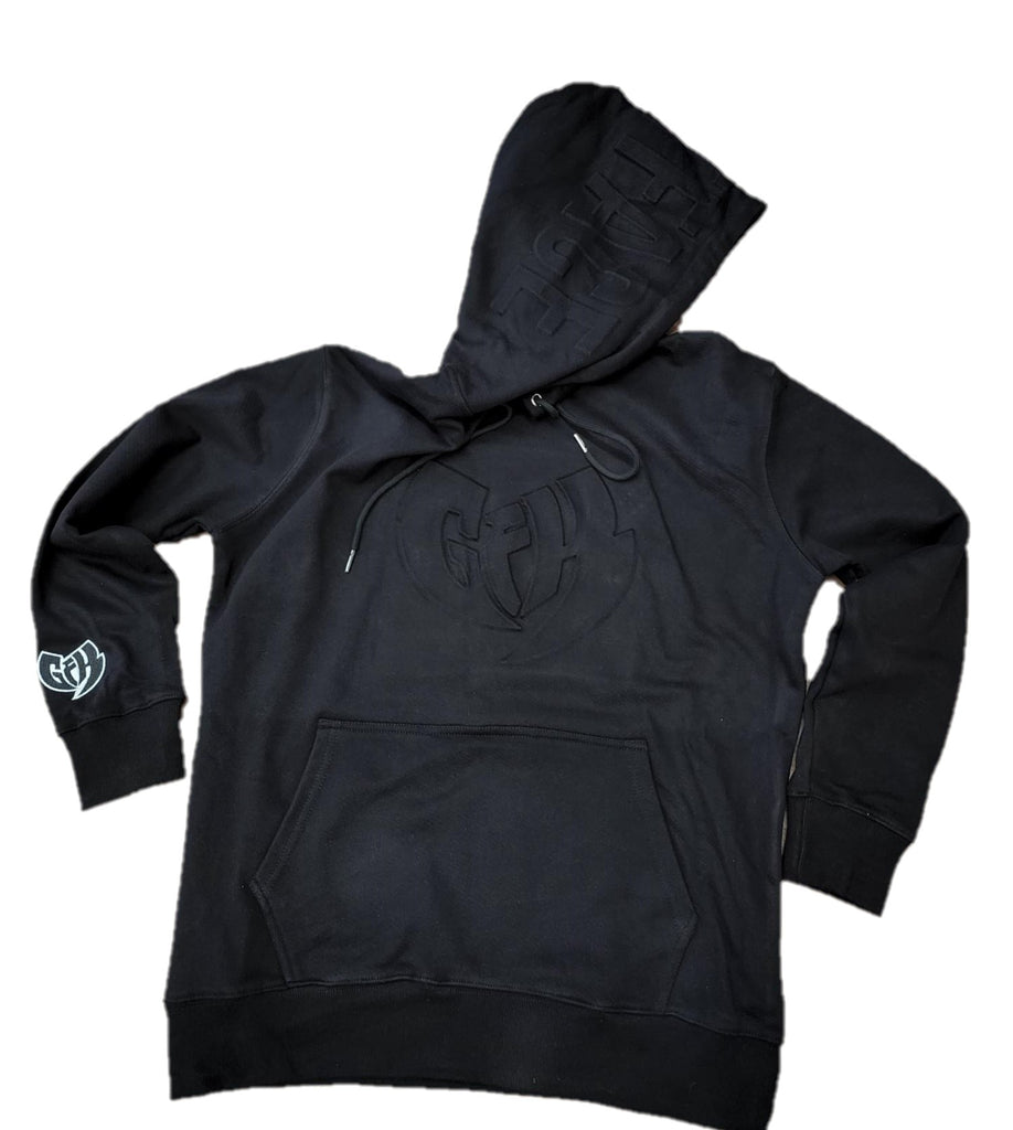 Black GHOSTFACE Embossed Hoodie Couture Fit